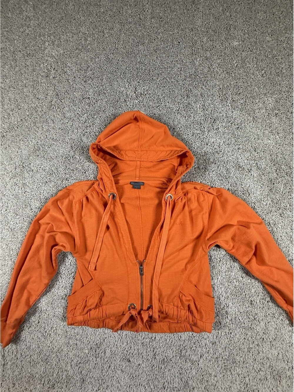 Armani Exchange Women’s Cropped Zip Jacket Lightweight Orange Size Small